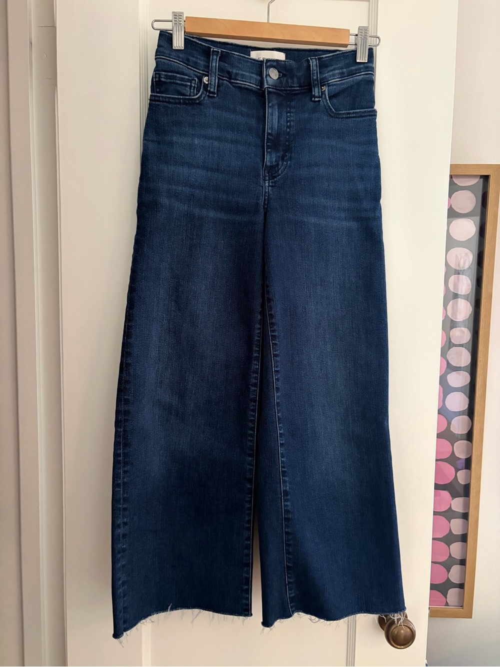 FRAME Dark Blue Le Pixie Slim Palazzo Wide Leg Jeans